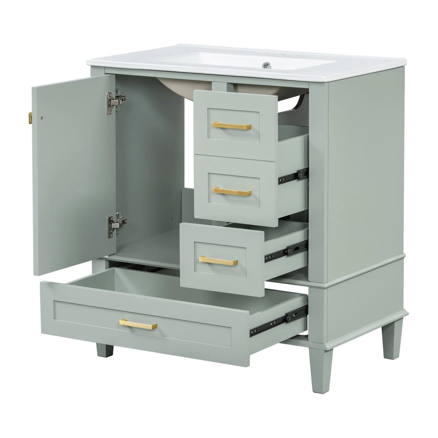 Luxury Modern Sage Green Bathroom Vanity European Style for Villa