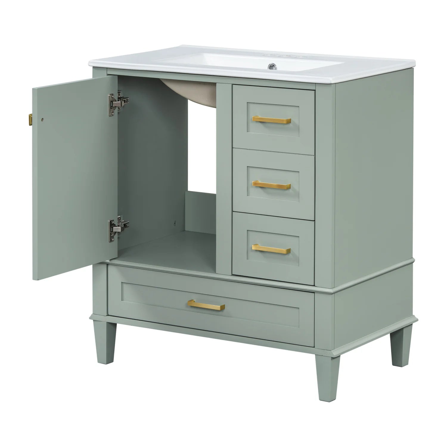 Luxury Modern Sage Green Bathroom Vanity European Style for Villa