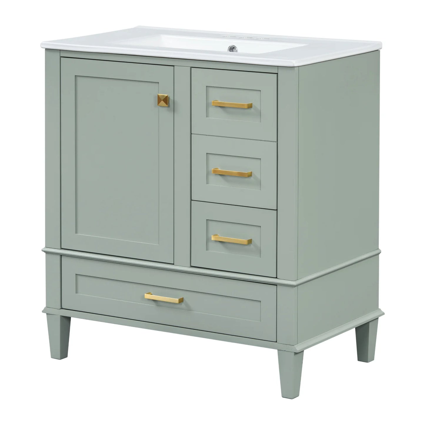 Luxury Modern Sage Green Bathroom Vanity European Style for Villa