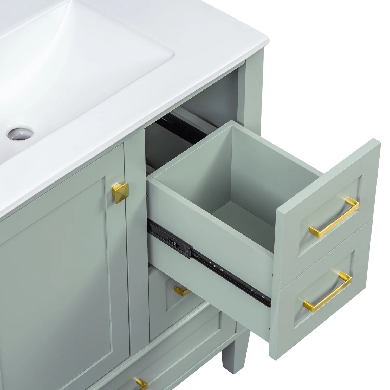 Luxury Modern Sage Green Bathroom Vanity European Style for Villa
