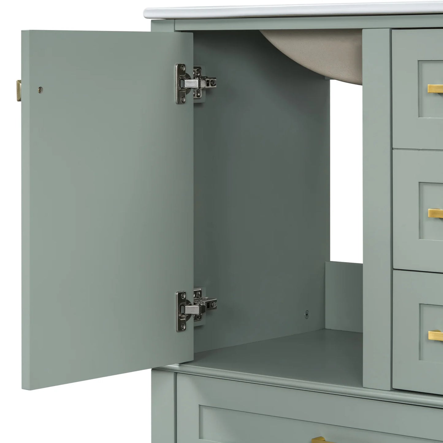 Luxury Modern Sage Green Bathroom Vanity European Style for Villa