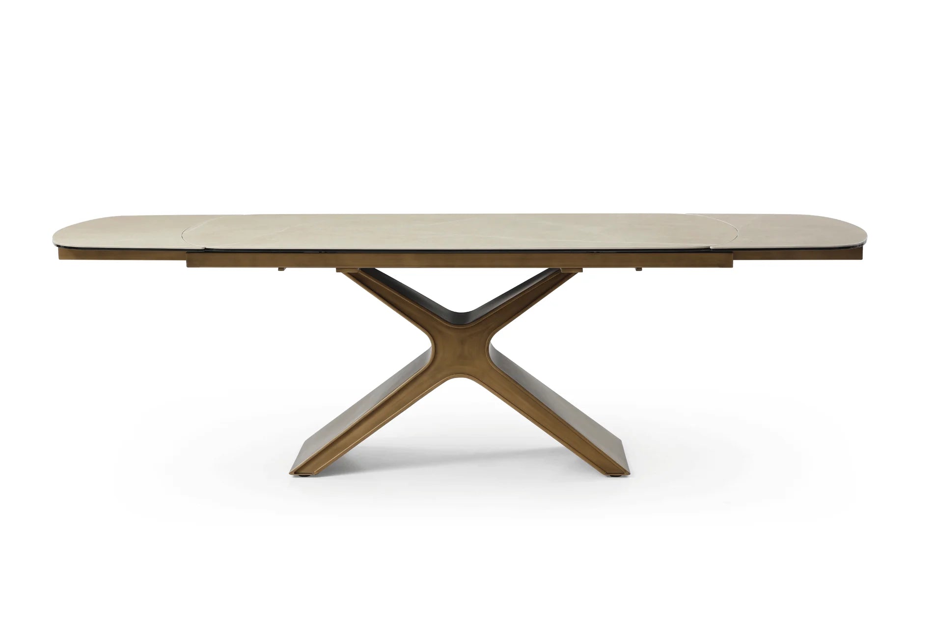 Luxury Modern Sandy Extendable Dining Table European Style for Villa