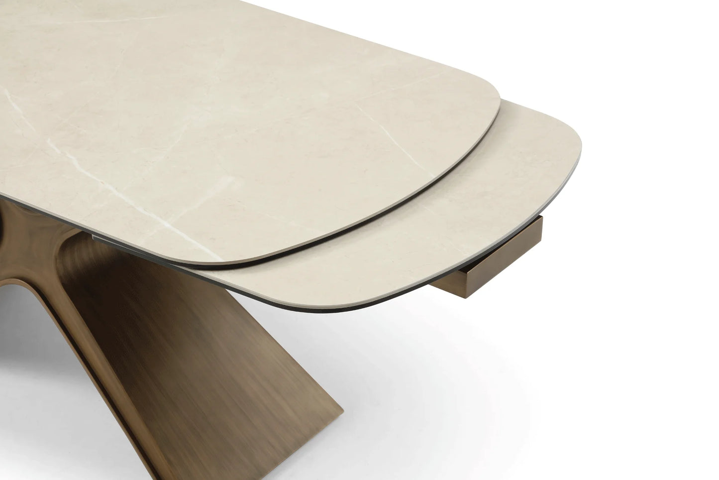 Luxury Modern Sandy Extendable Dining Table European Style for Villa