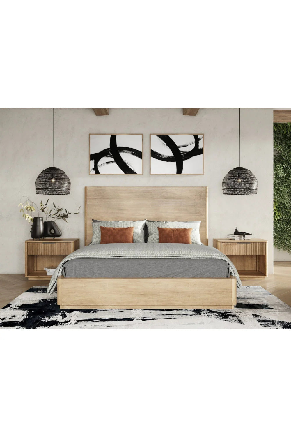 Luxury Modern Santa Monica 1-Drawer Nightstand European Style for Villa
