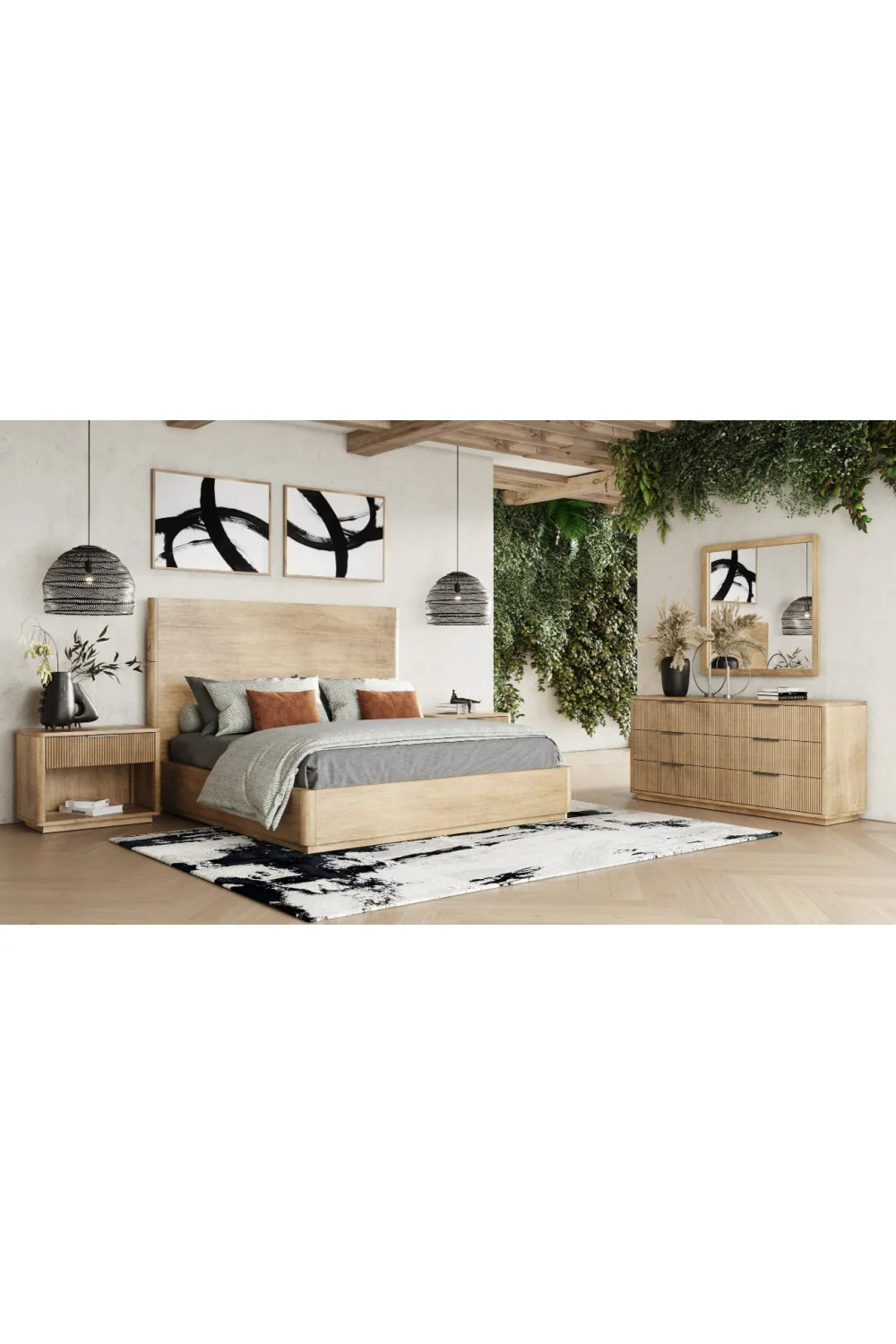 Luxury Modern Santa Monica 1-Drawer Nightstand European Style for Villa