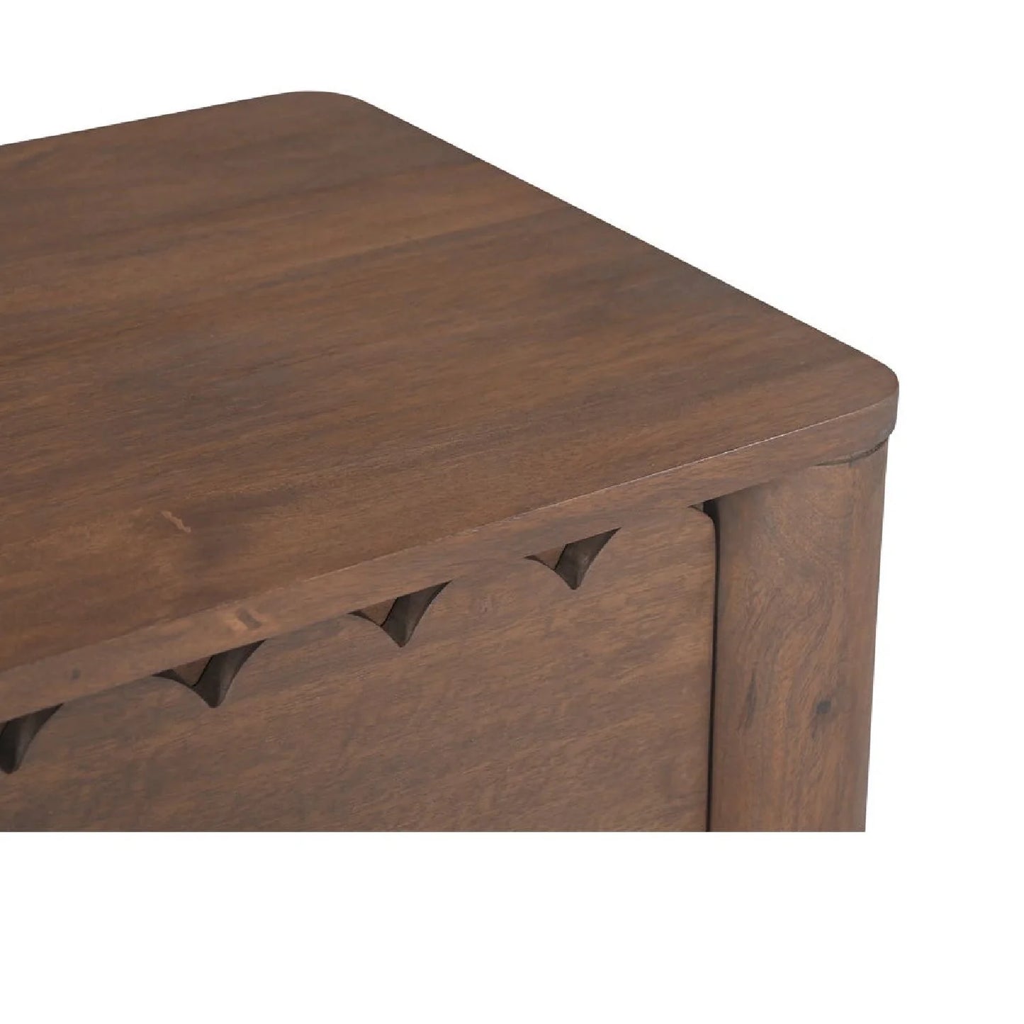 Luxury Modern Scalloped-Edge 2-Drawer Nightstand European Style for Villa