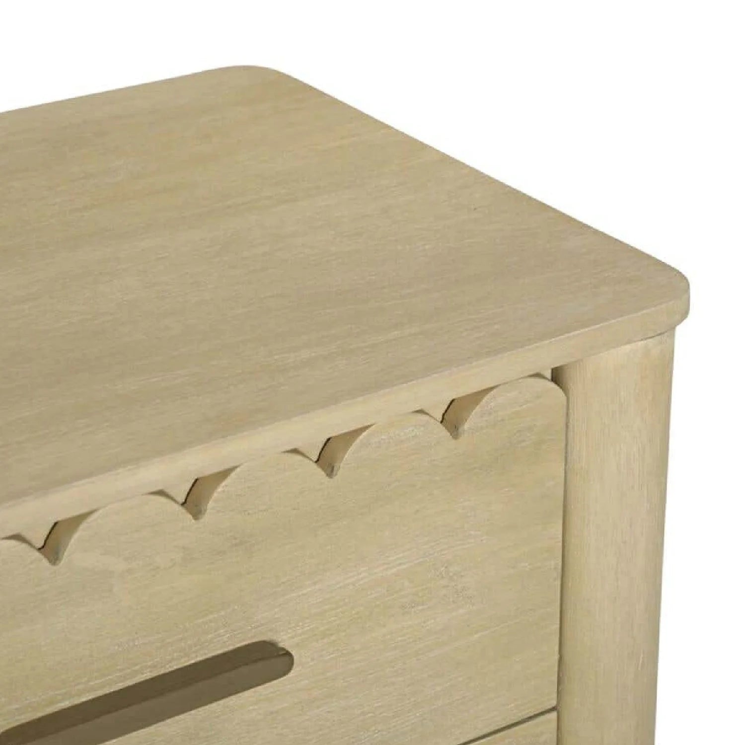 Luxury Modern Scalloped-Edge 2-Drawer Nightstand European Style for Villa