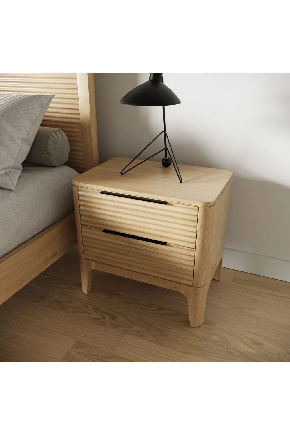 Luxury Modern Seattle Solid Oak Nightstand European Style for Villa
