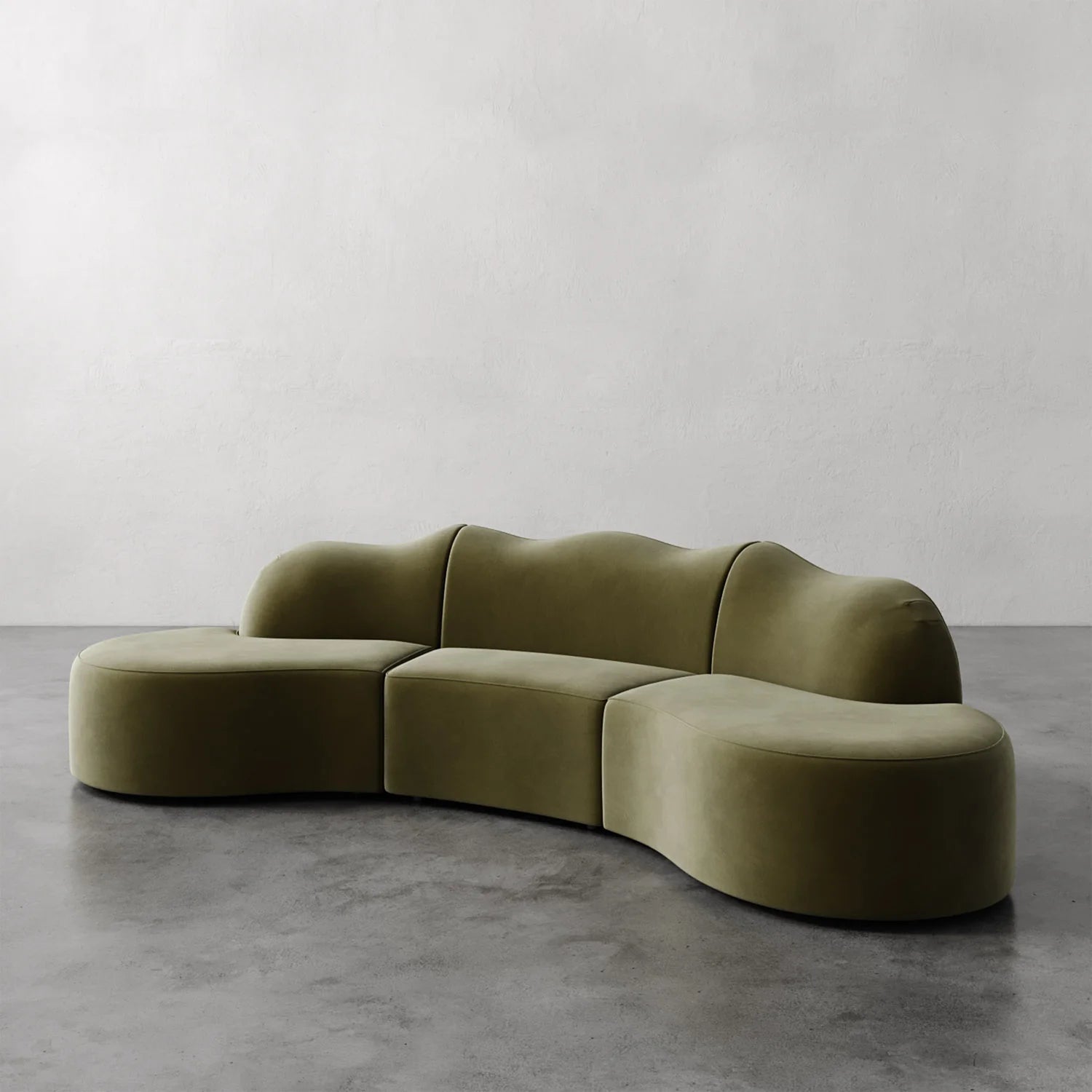 Luxury Modern Serpentine Sectional Sofa European Style for Villa