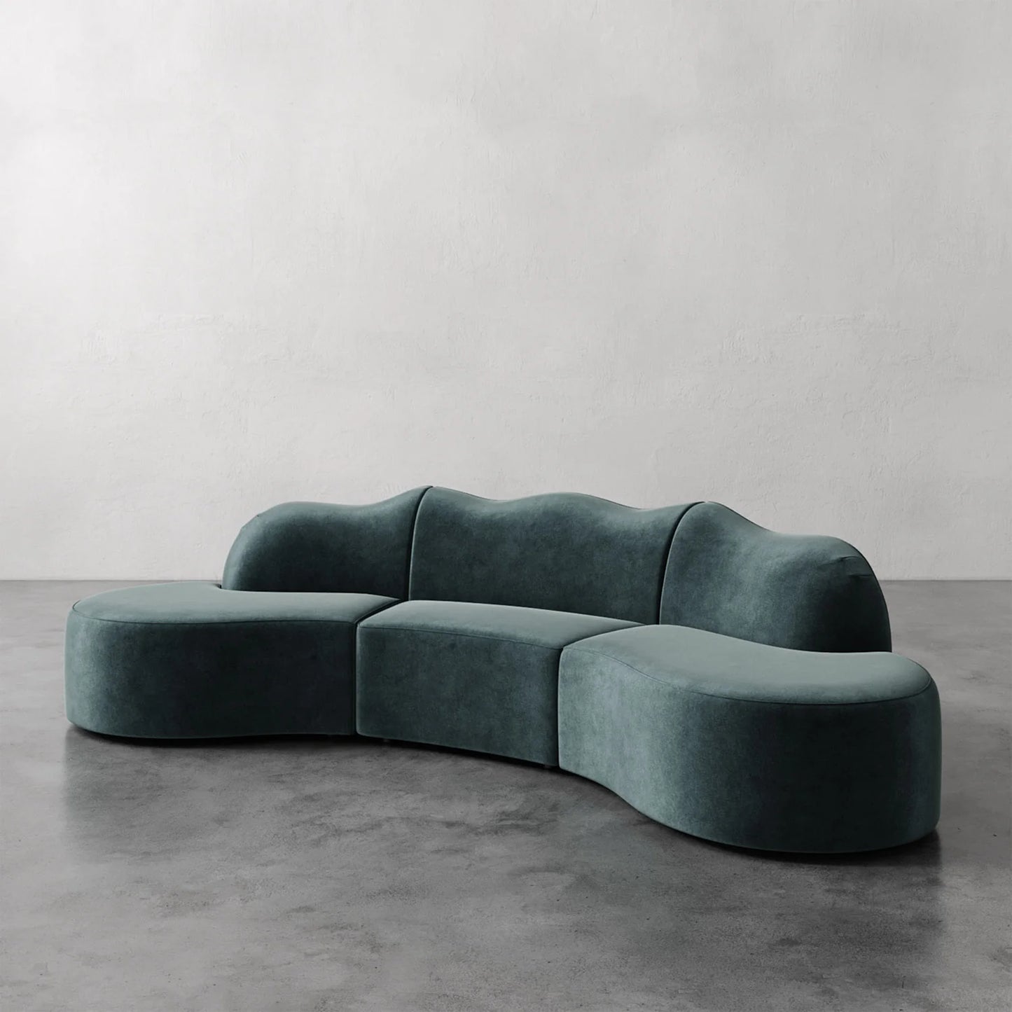 Luxury Modern Serpentine Sectional Sofa European Style for Villa