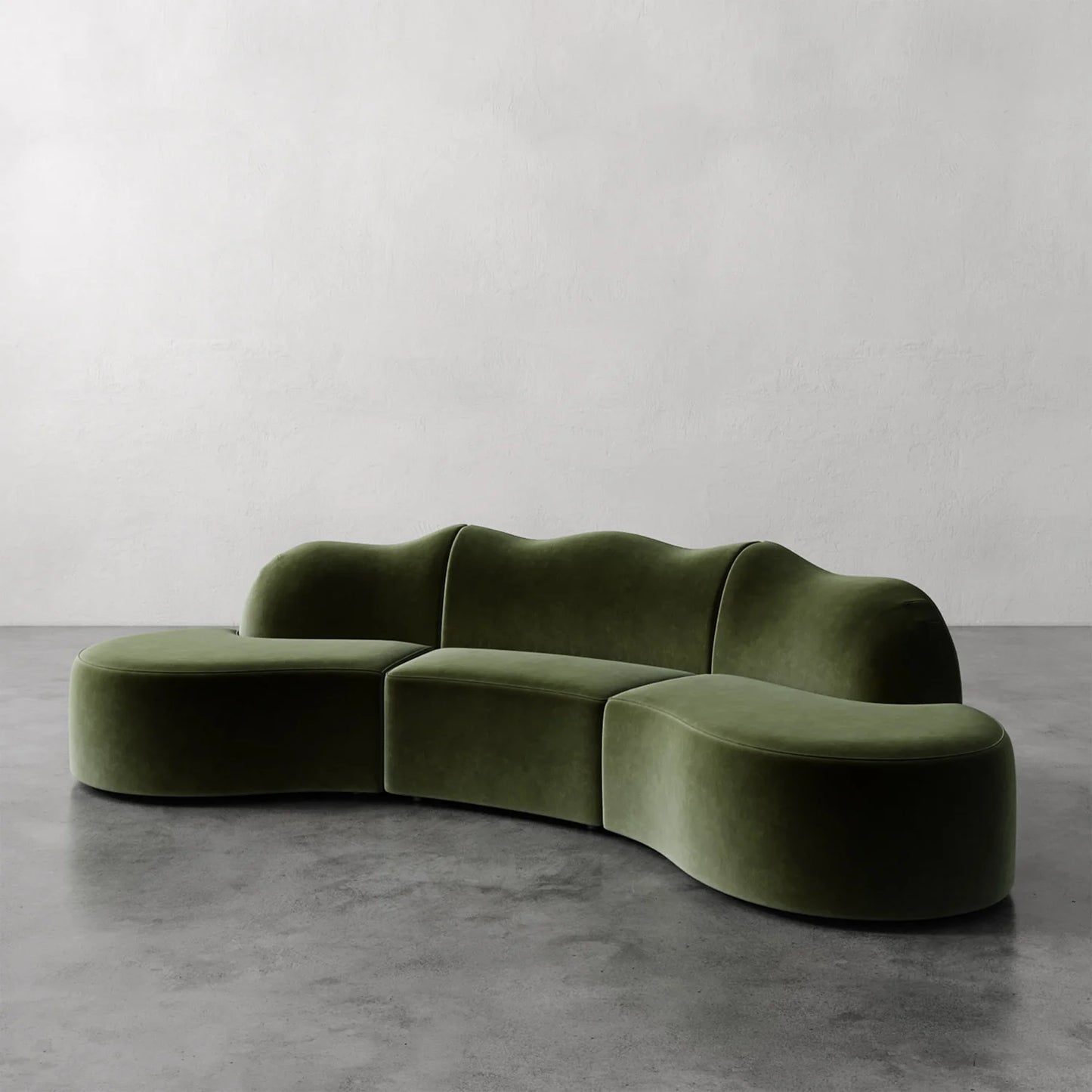 Luxury Modern Serpentine Sectional Sofa European Style for Villa