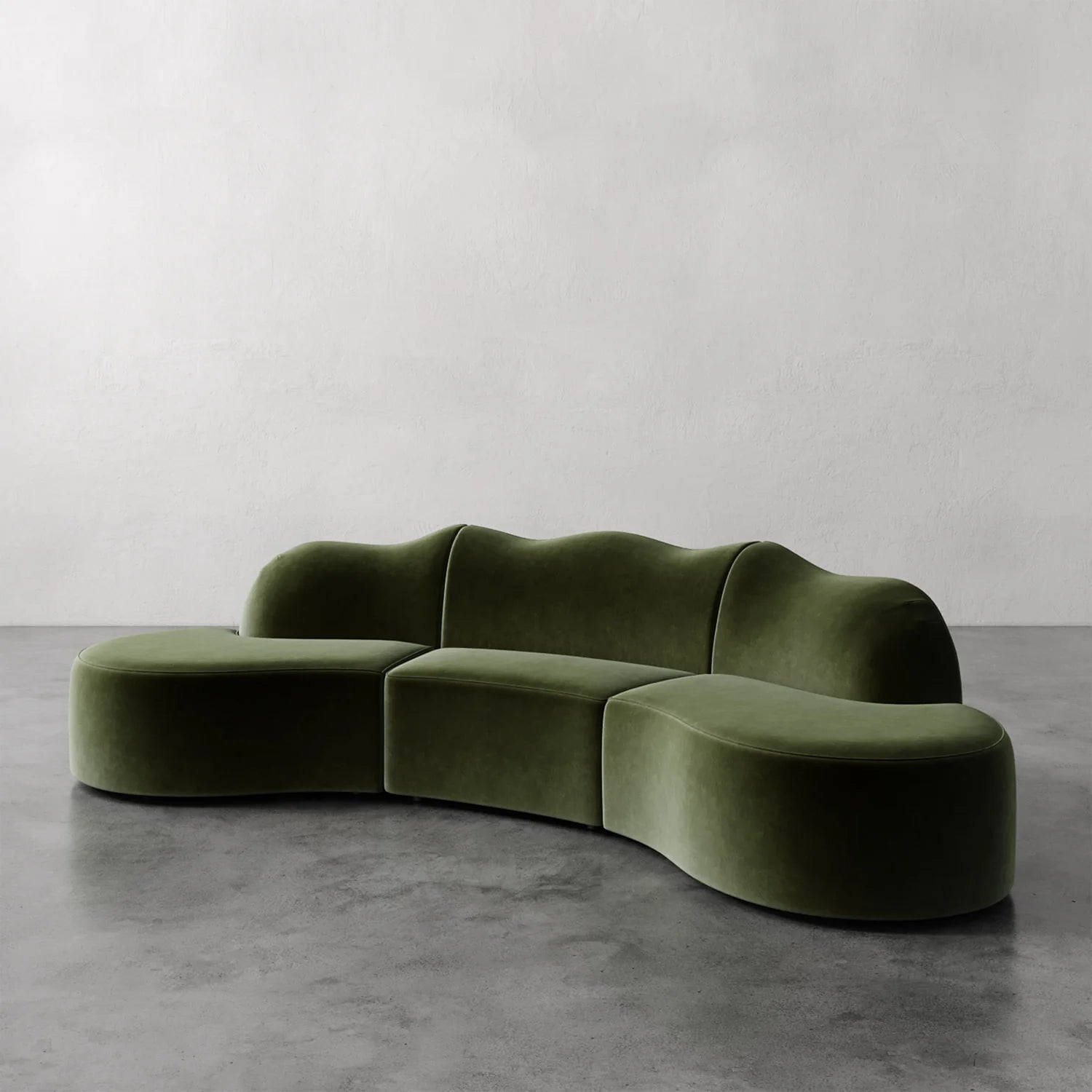 Luxury Modern Serpentine Sectional Sofa European Style for Villa