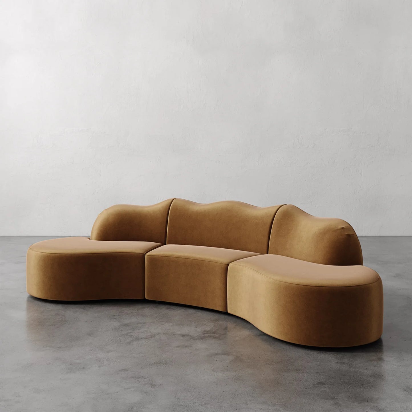 Luxury Modern Serpentine Sectional Sofa European Style for Villa