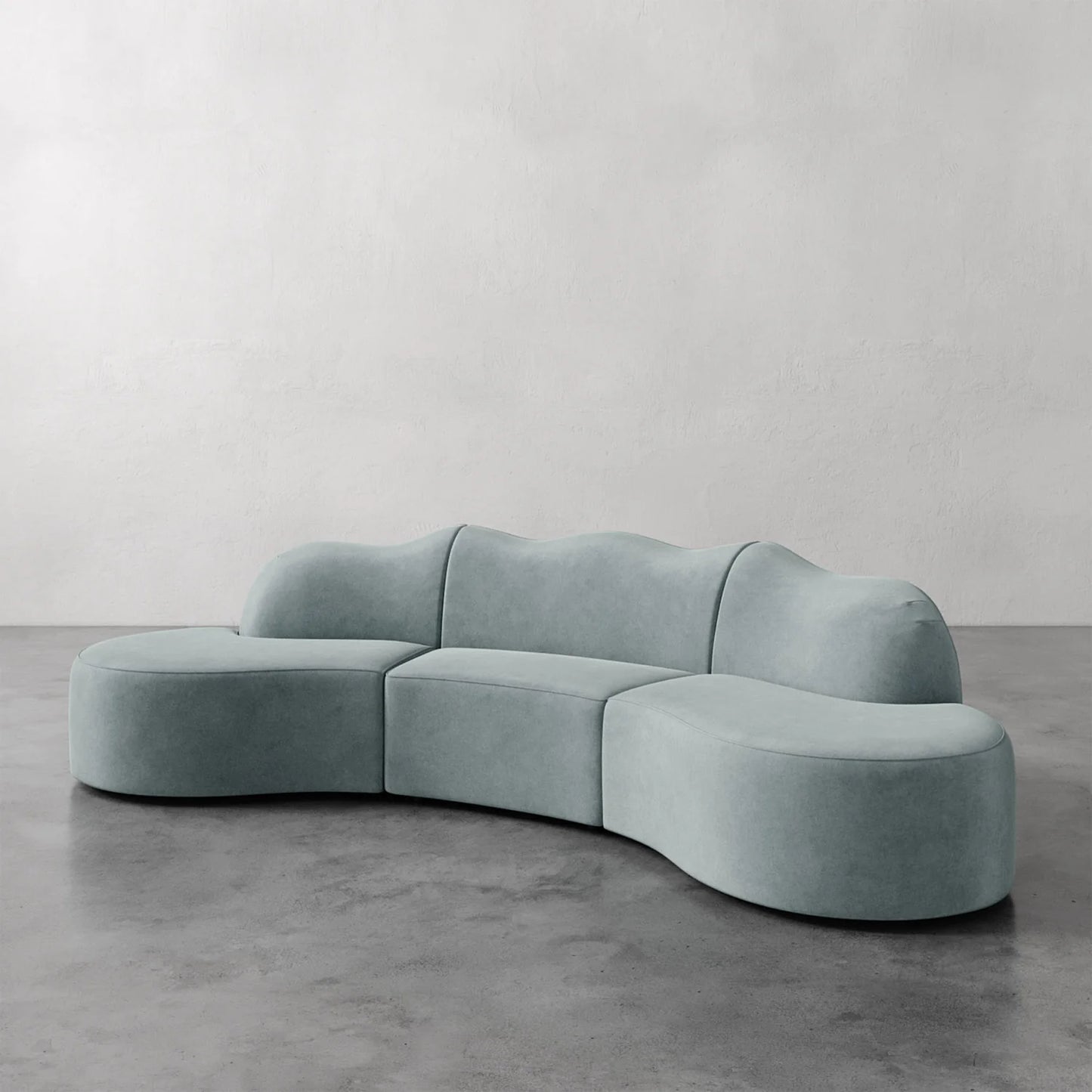 Luxury Modern Serpentine Sectional Sofa European Style for Villa