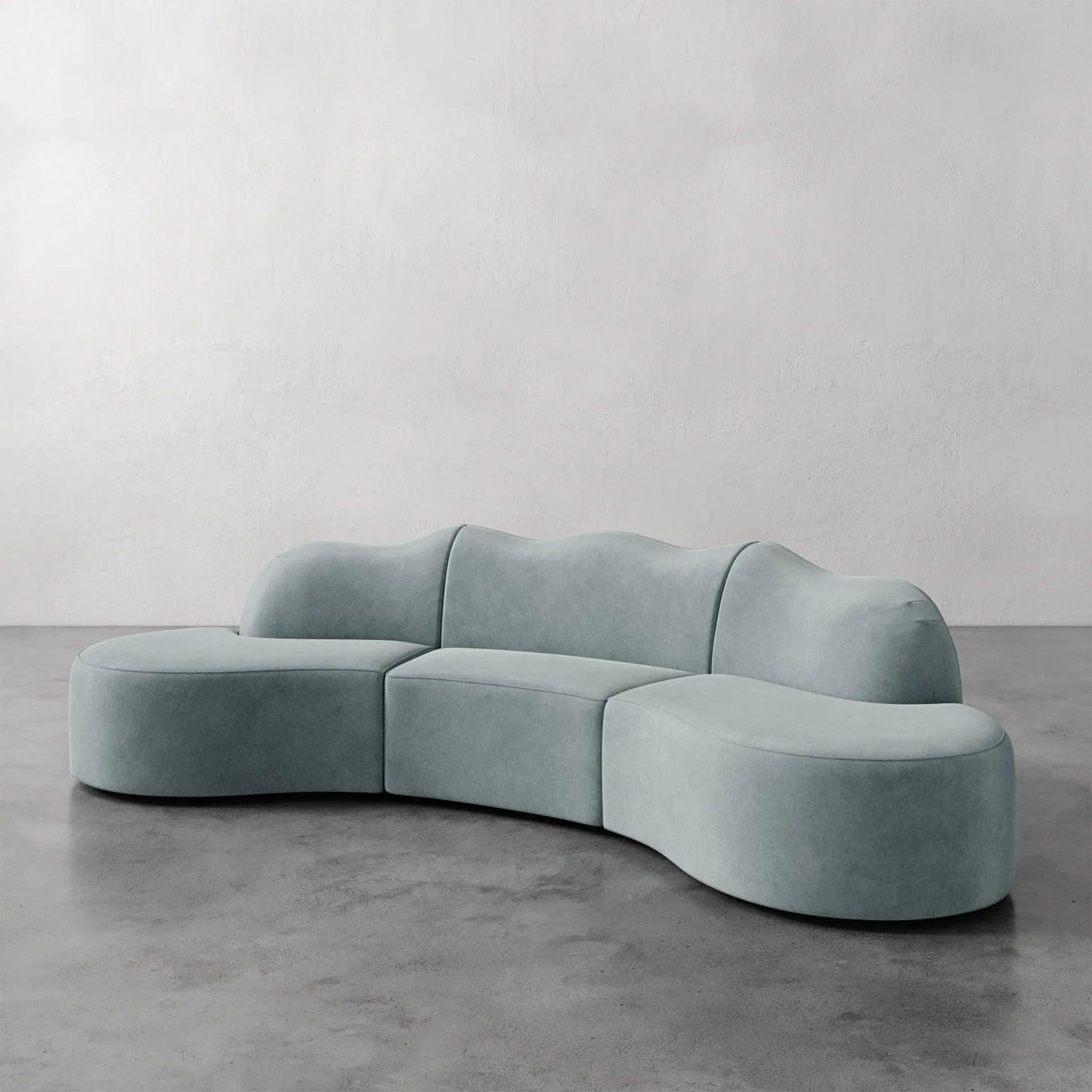 Luxury Modern Serpentine Sectional Sofa European Style for Villa