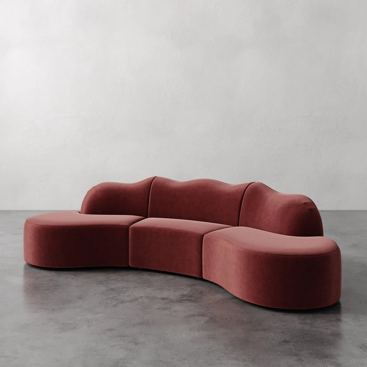 Luxury Modern Serpentine Sectional Sofa European Style for Villa