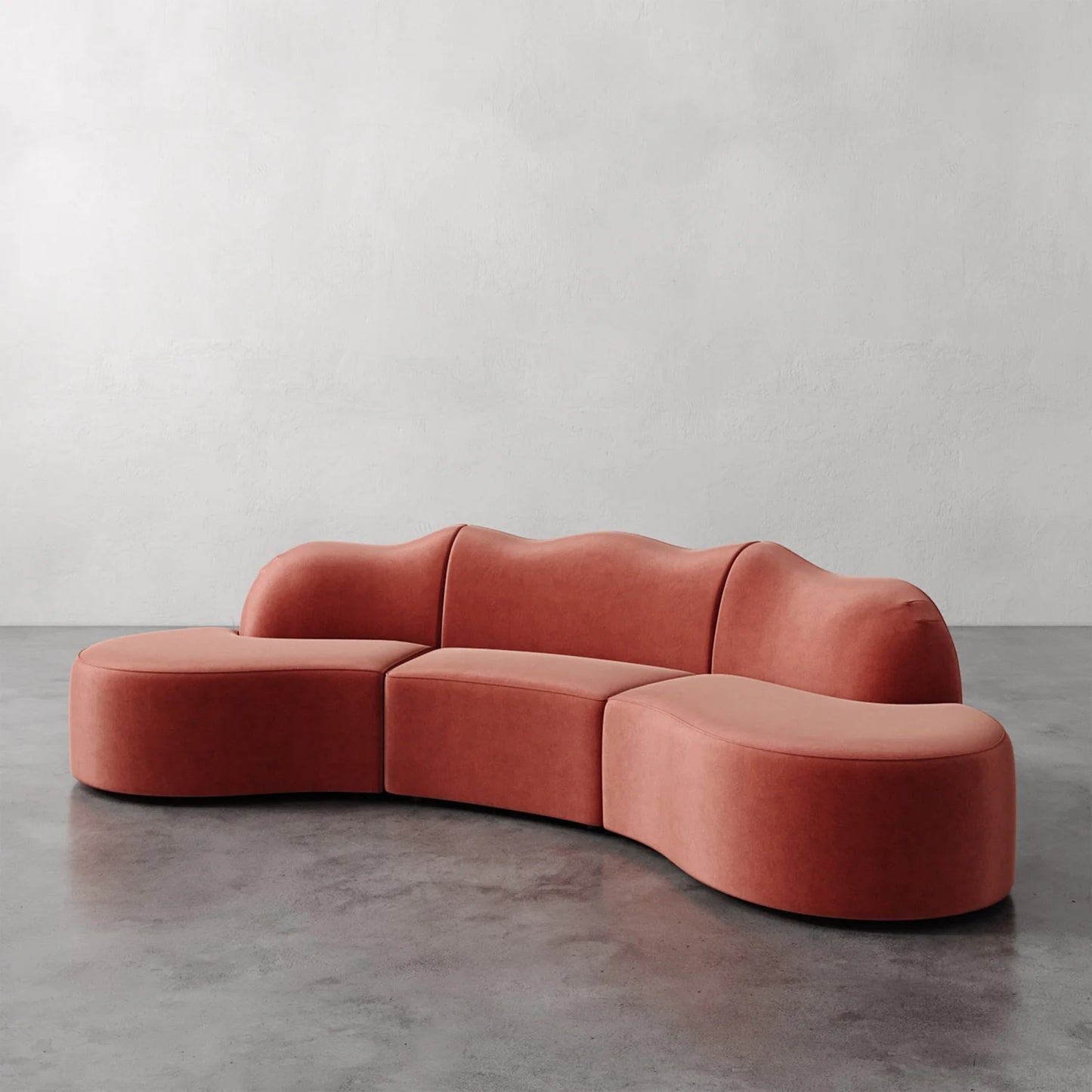 Luxury Modern Serpentine Sectional Sofa European Style for Villa