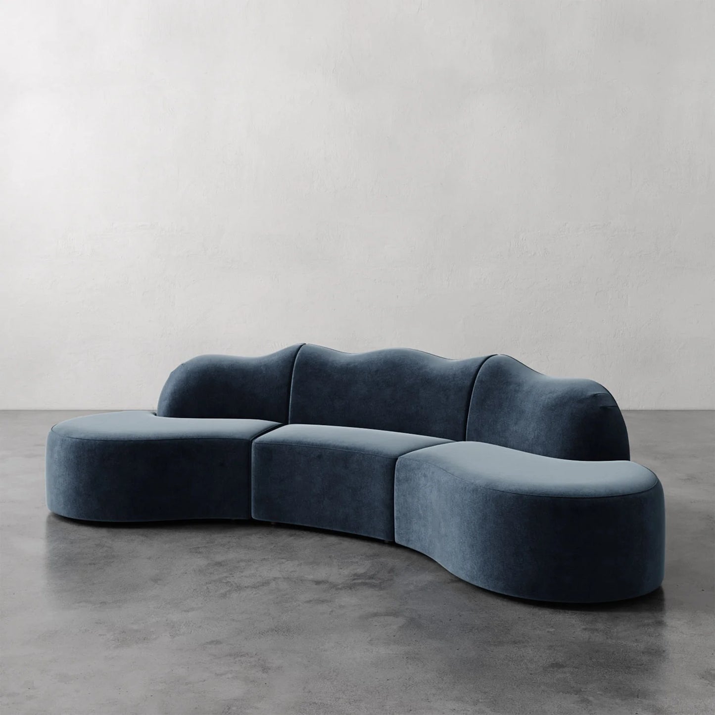 Luxury Modern Serpentine Sectional Sofa European Style for Villa
