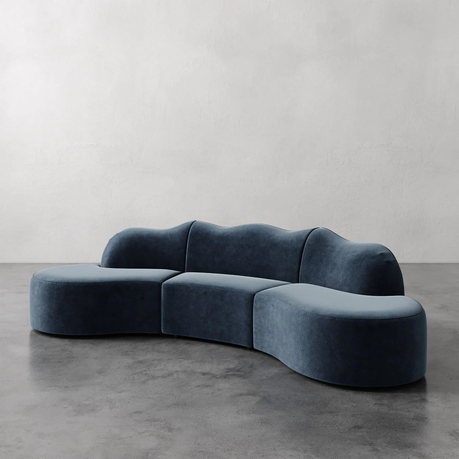 Luxury Modern Serpentine Sectional Sofa European Style for Villa