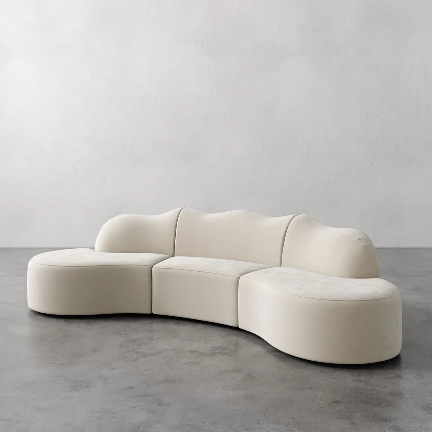 Luxury Modern Serpentine Sectional Sofa European Style for Villa