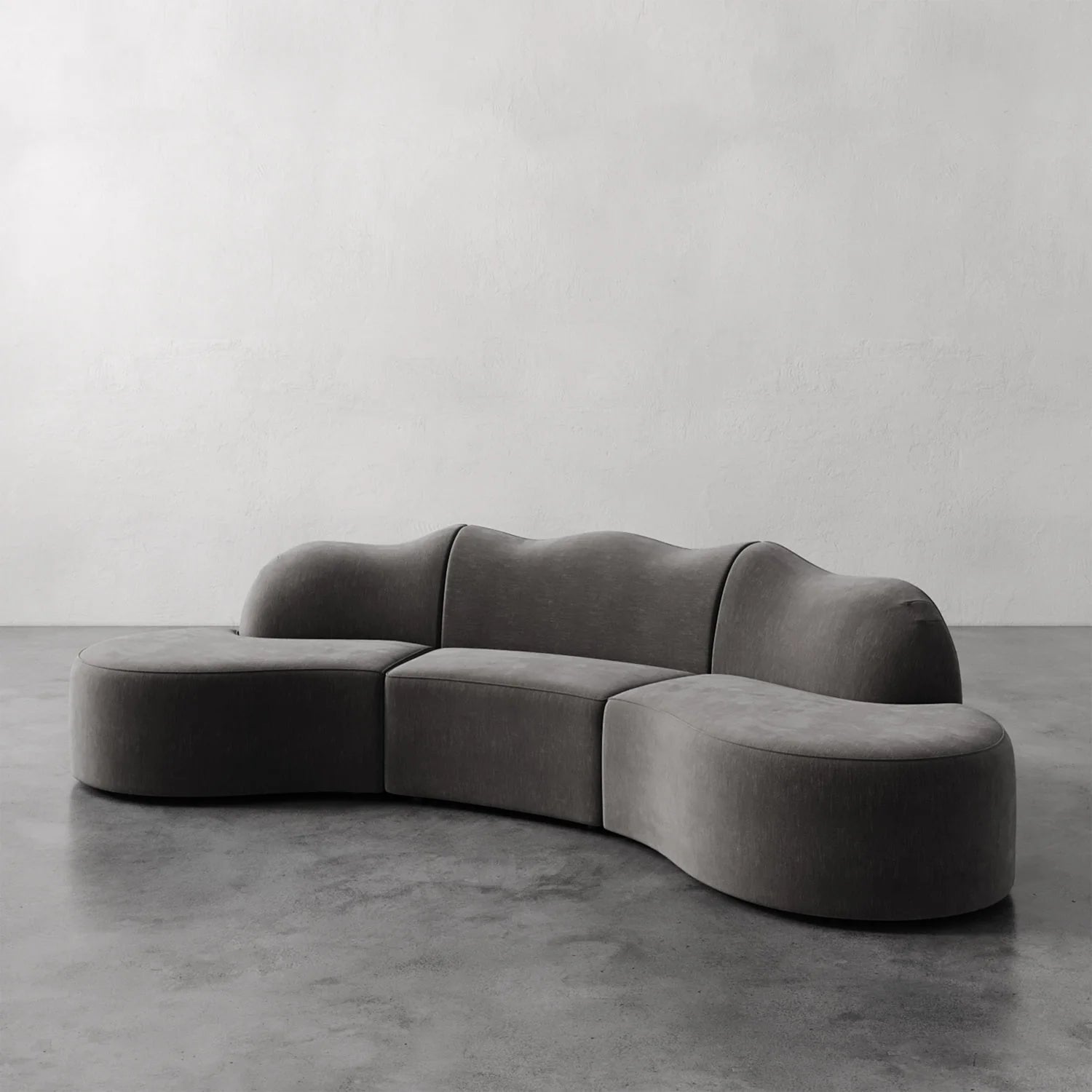Luxury Modern Serpentine Sectional Sofa European Style for Villa