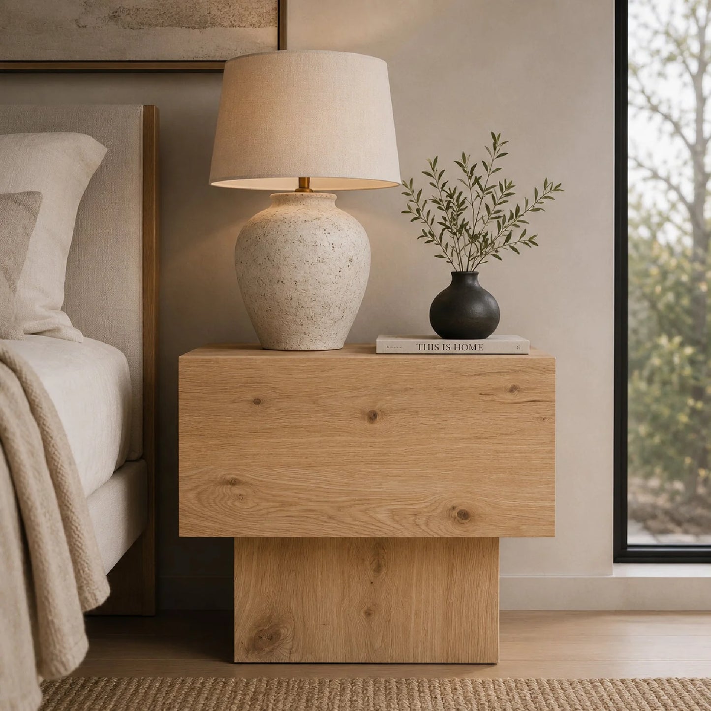 Luxury Modern Shawn Block Nightstand European Style for Villa