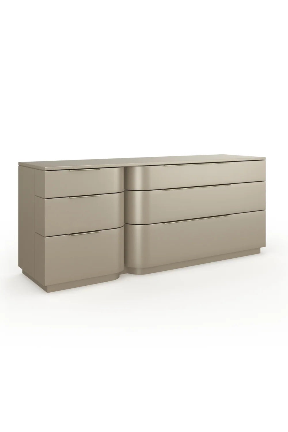 Luxury Modern Silver Gloss 6-Drawer Dresser European Style for Villa