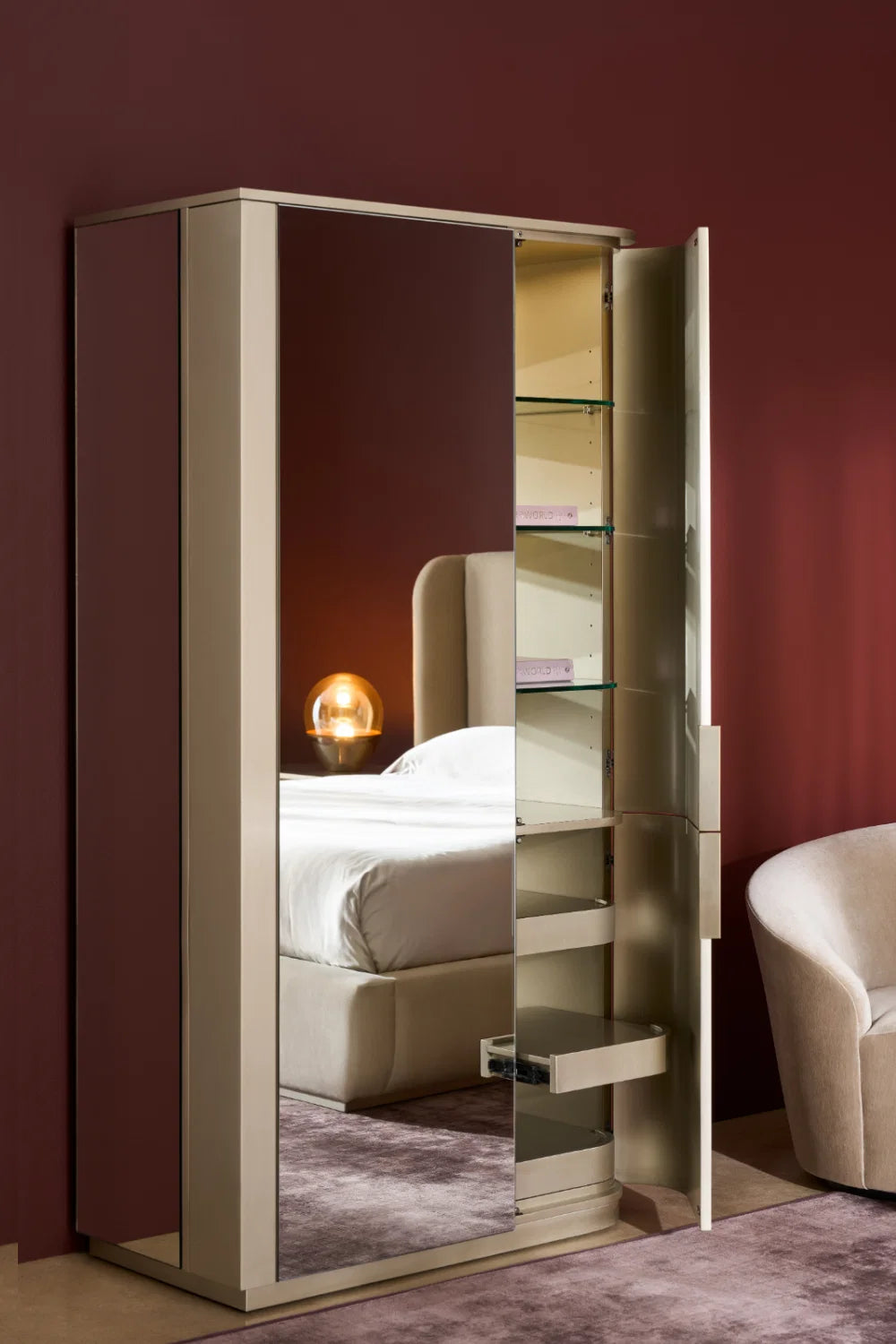 Luxury Modern Silver Gloss Cabinet European Style for Villa