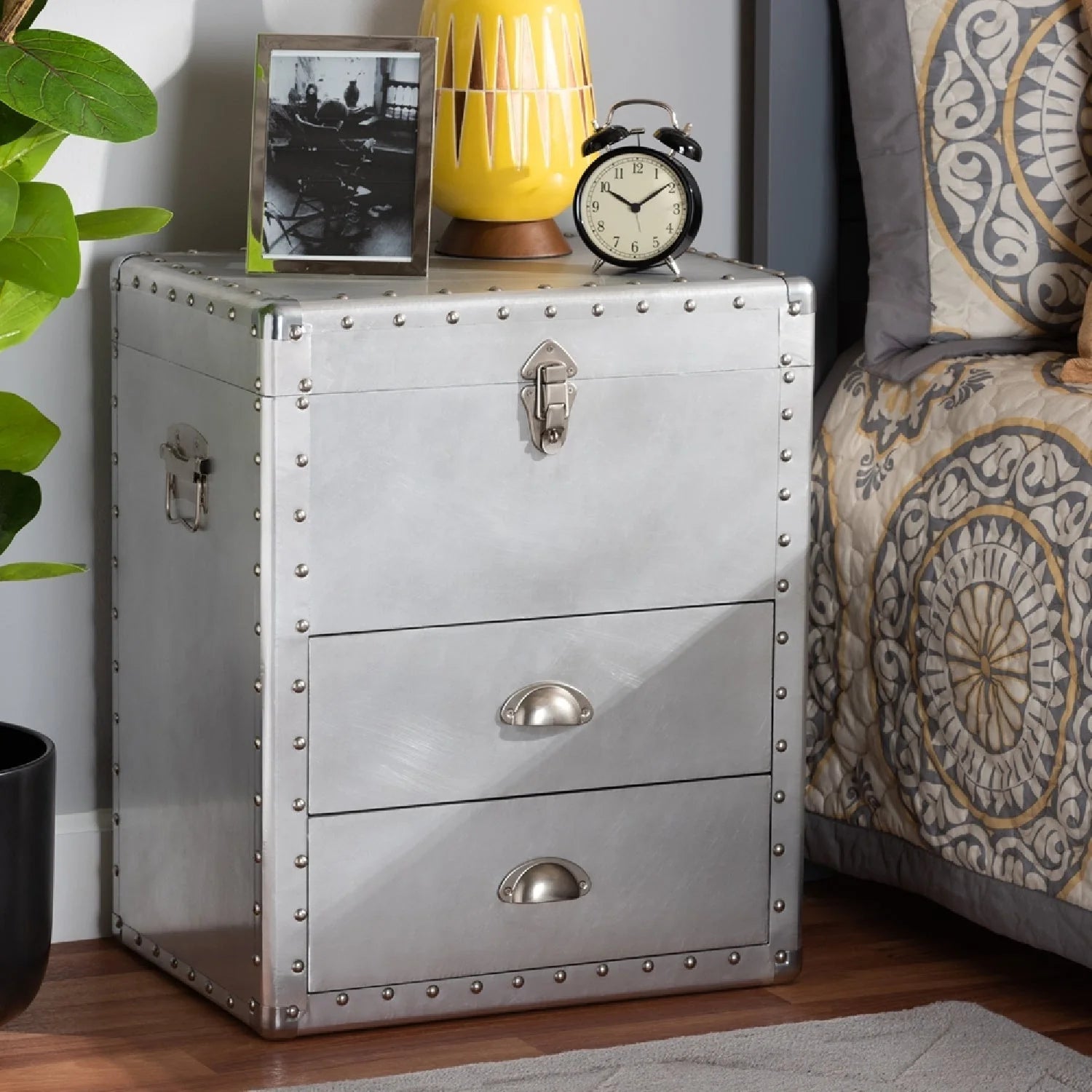 Luxury Modern Silver Storage Cabinet European Style for Villa