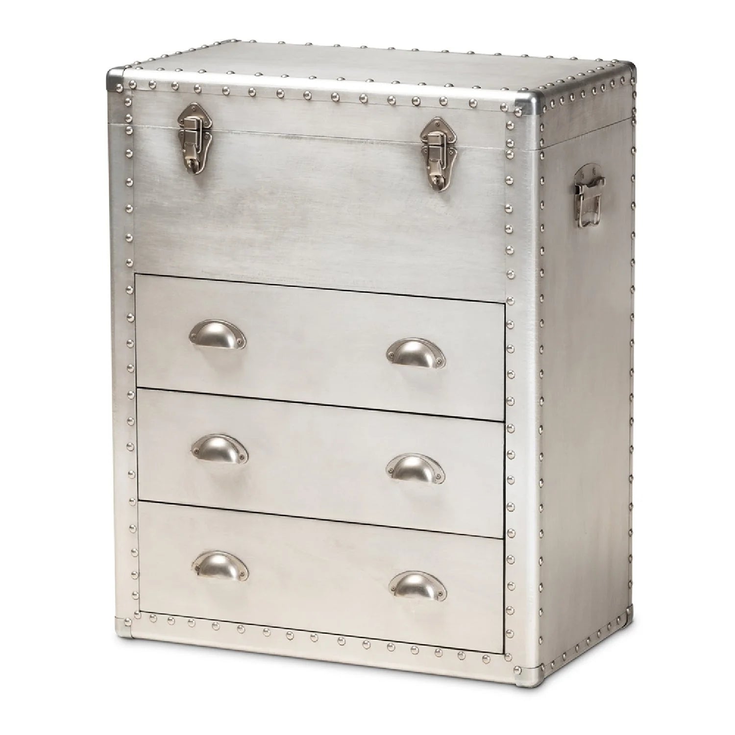 Luxury Modern Silver Storage Cabinet European Style for Villa