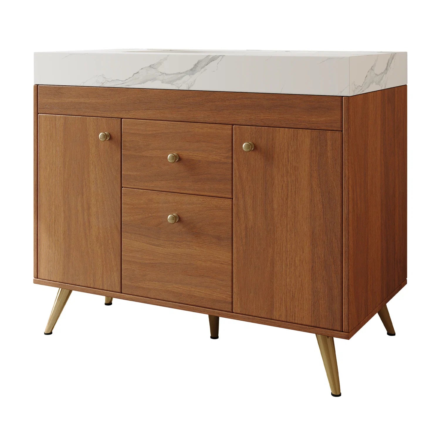 Luxury Modern Sintered Stone Bathroom Vanity European Style for Villa