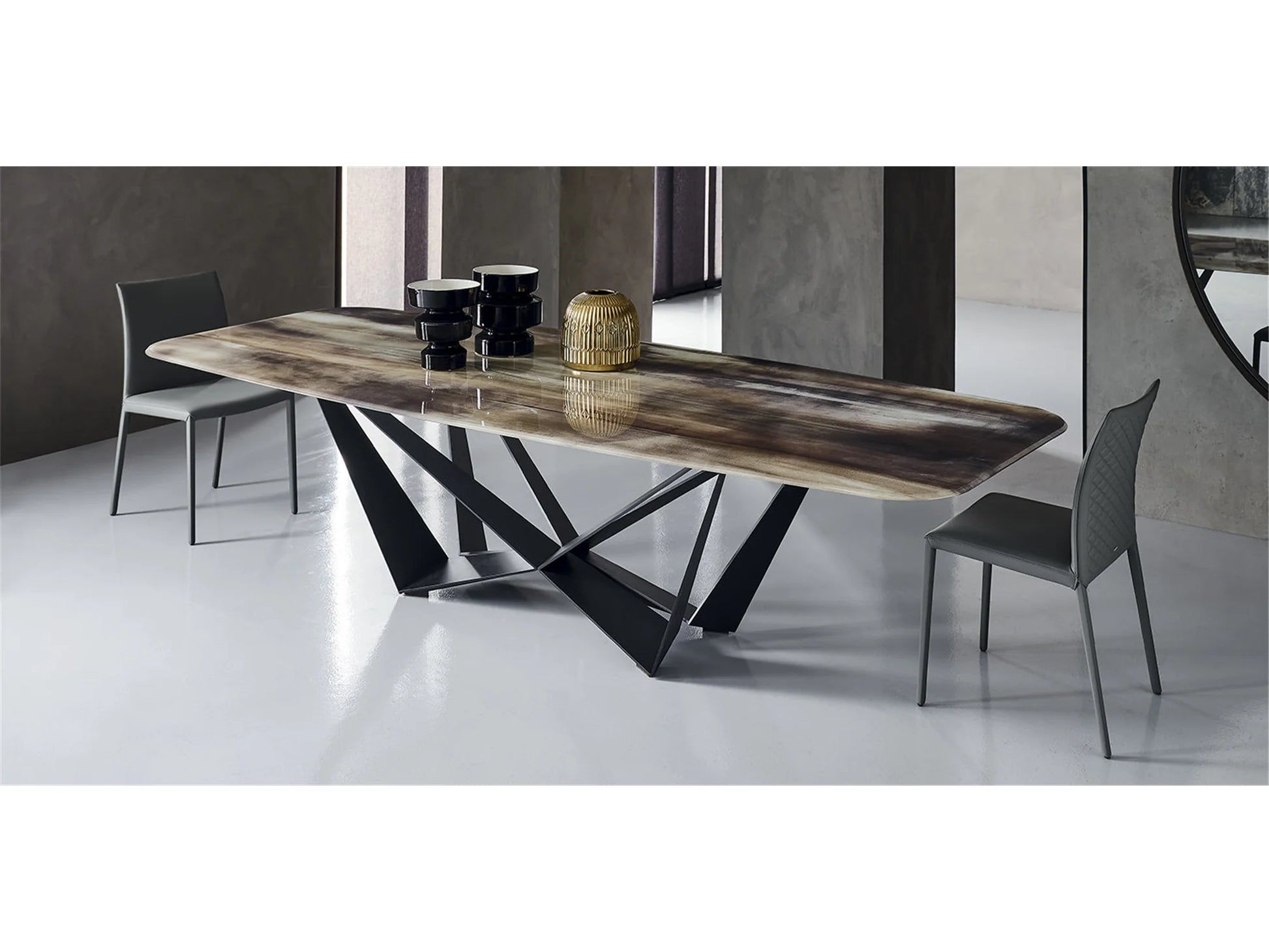 Luxury Modern Skorpio Crystalart Dining Table European Style for Villa