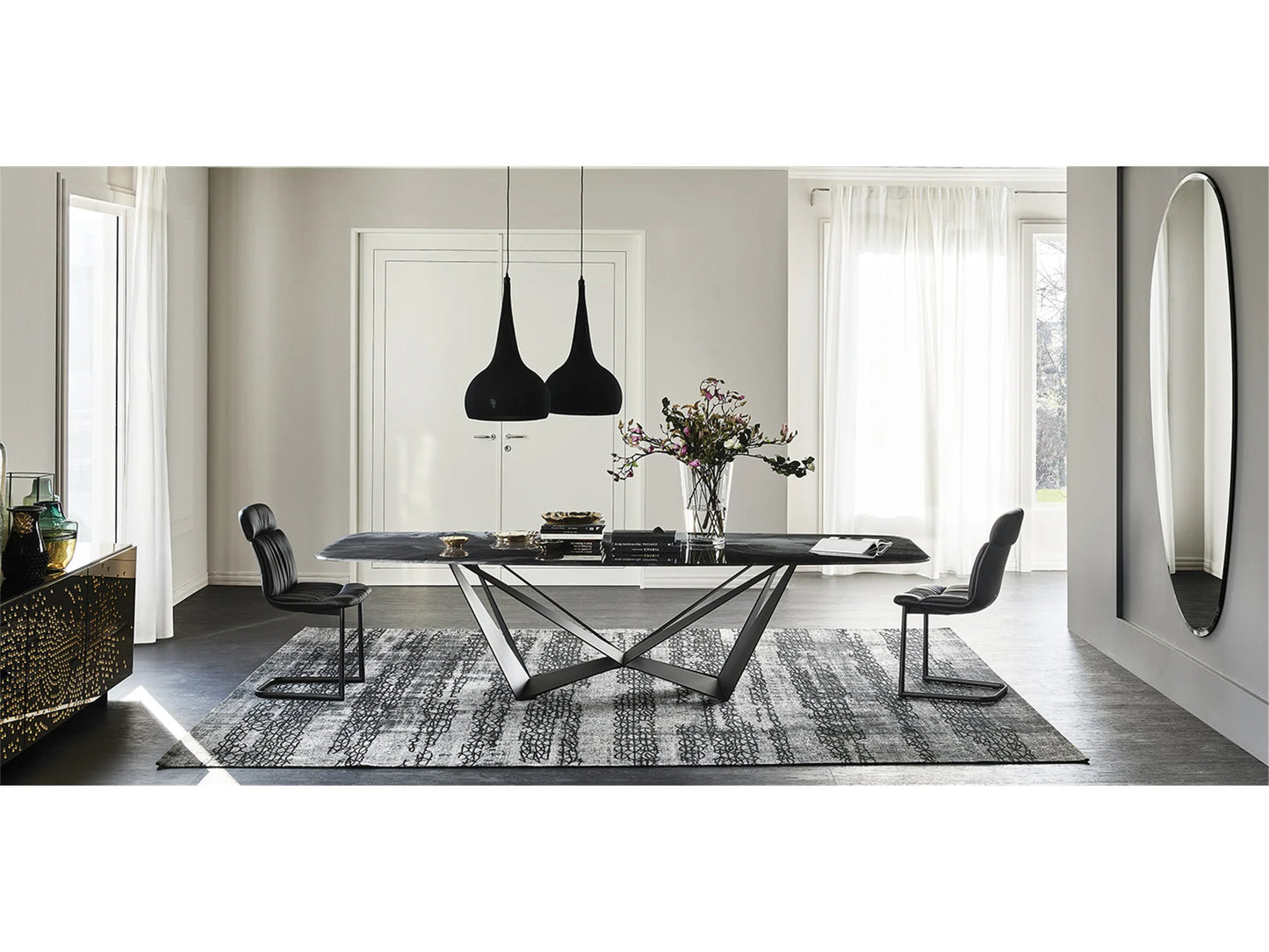 Luxury Modern Skorpio Crystalart Dining Table European Style for Villa