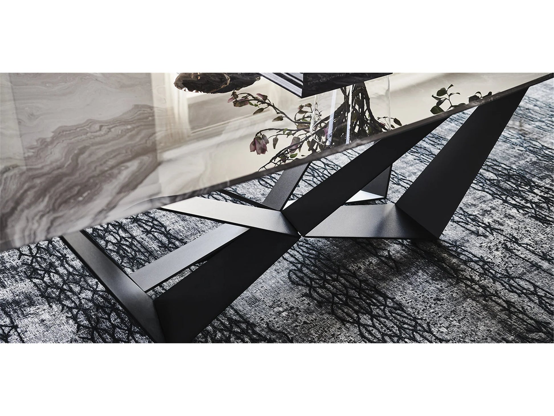 Luxury Modern Skorpio Crystalart Dining Table European Style for Villa