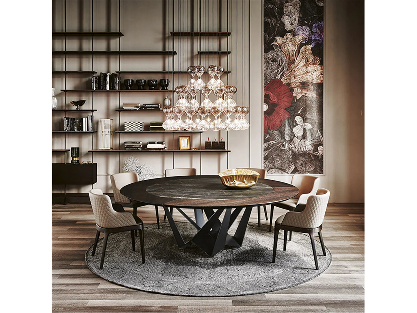 Luxury Modern Skorpio Ker-Wood Dining Table European Style for Villa