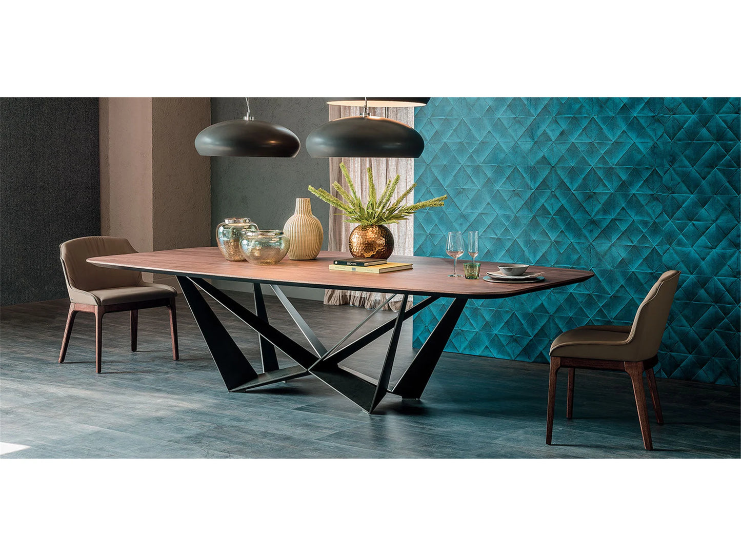 Luxury Modern Skorpio Wood Master Dining Table European Style for Villa