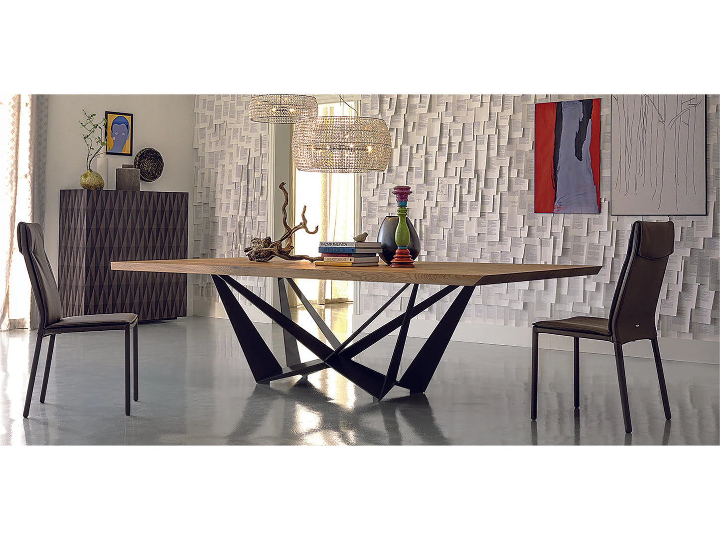 Luxury Modern Skorpio Wood Master Dining Table European Style for Villa