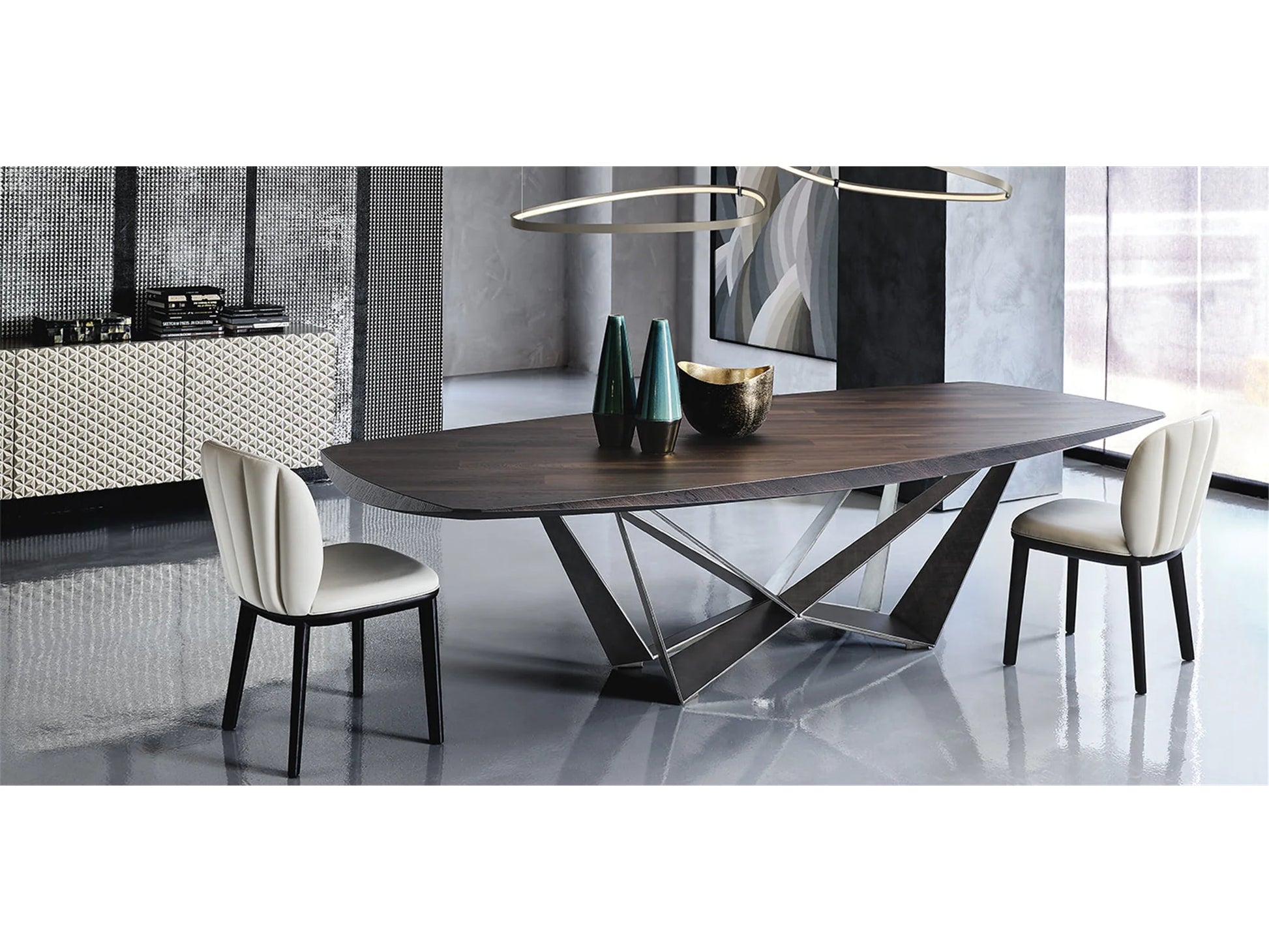 Luxury Modern Skorpio Wood Master Dining Table European Style for Villa