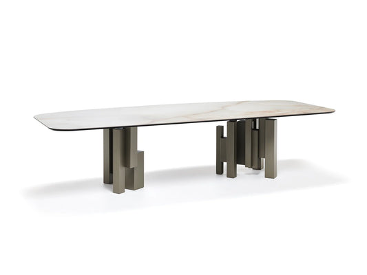Luxury Modern Skyline Keramik Dining Table European Style for Villa