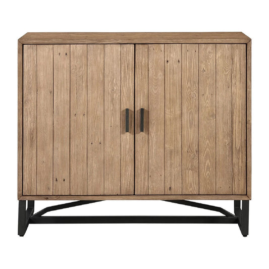 Luxury Modern Slatted Pine 2-Door Cabinet European Style for Villa