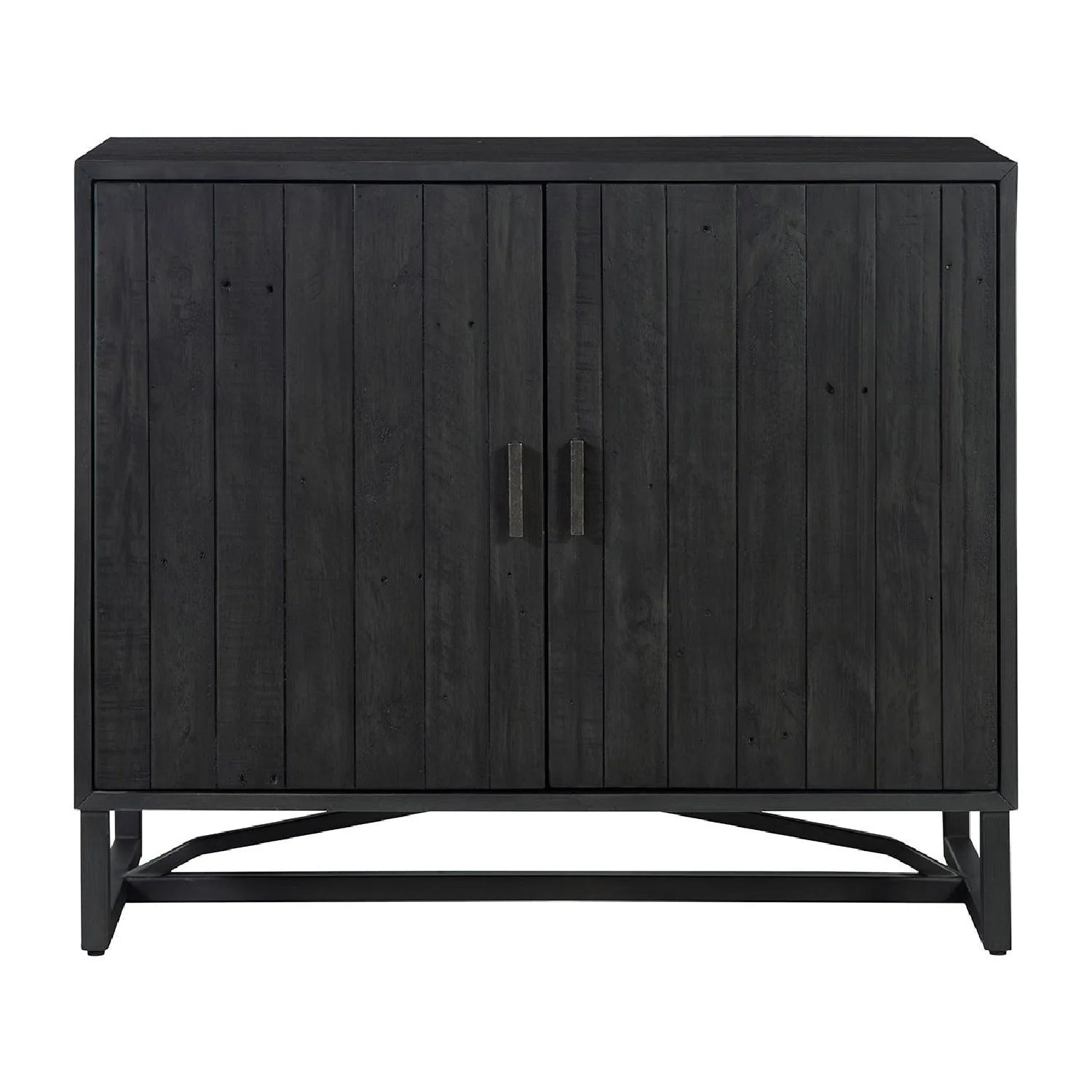 Luxury Modern Slatted Pine 2-Door Cabinet European Style for Villa