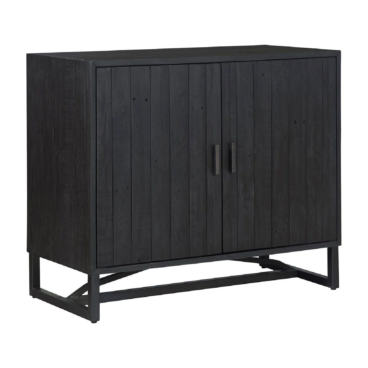 Luxury Modern Slatted Pine 2-Door Cabinet European Style for Villa