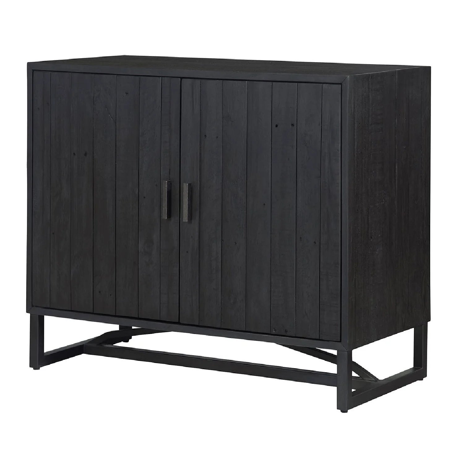 Luxury Modern Slatted Pine 2-Door Cabinet European Style for Villa
