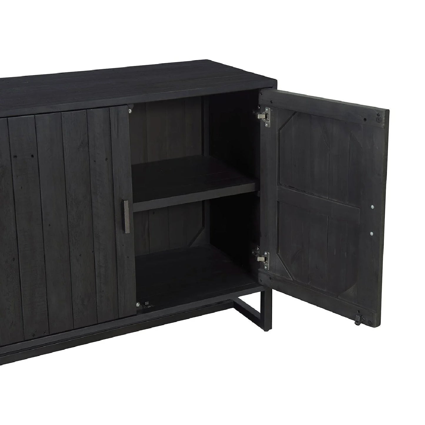 Luxury Modern Slatted Pine 2-Door Cabinet European Style for Villa