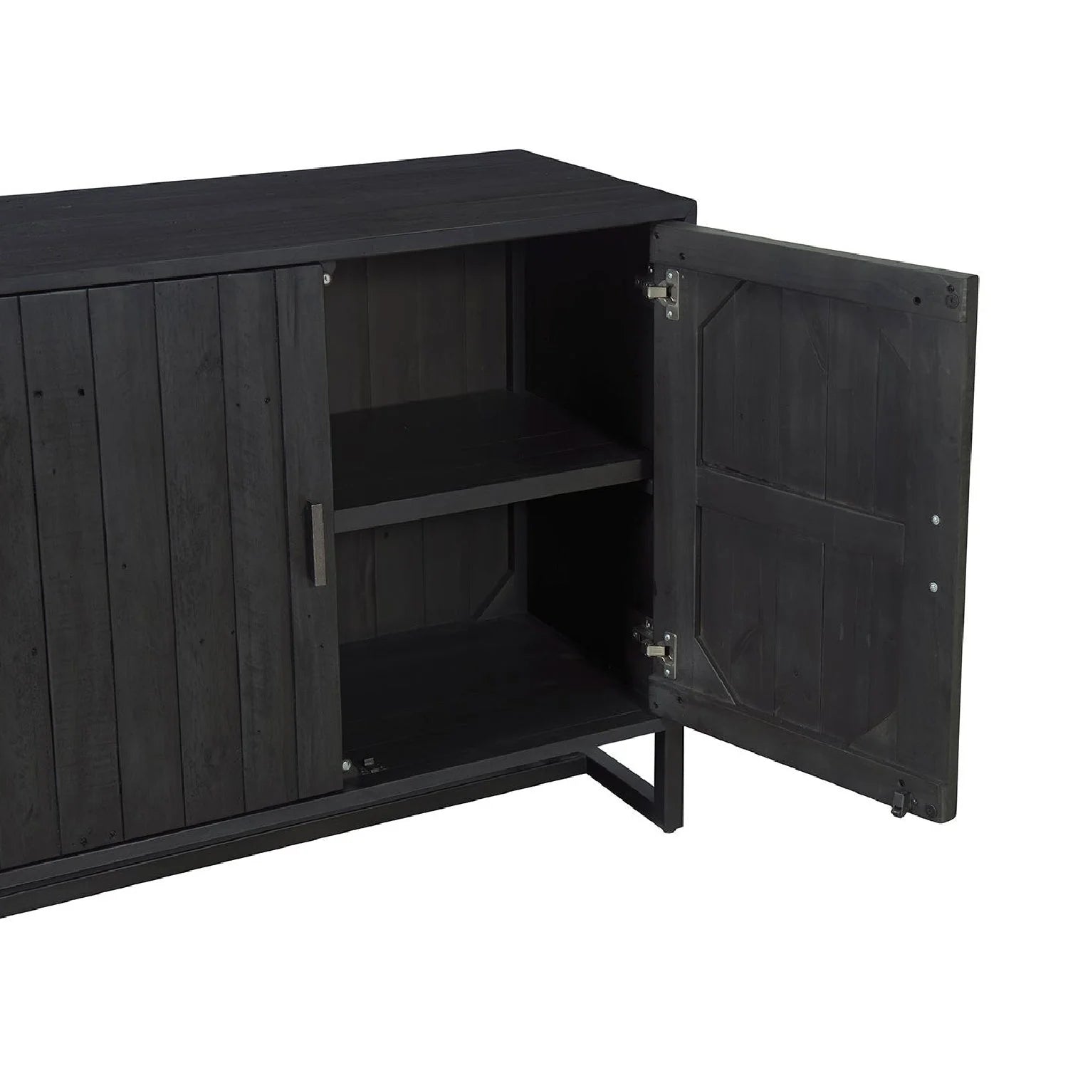 Luxury Modern Slatted Pine 2-Door Cabinet European Style for Villa
