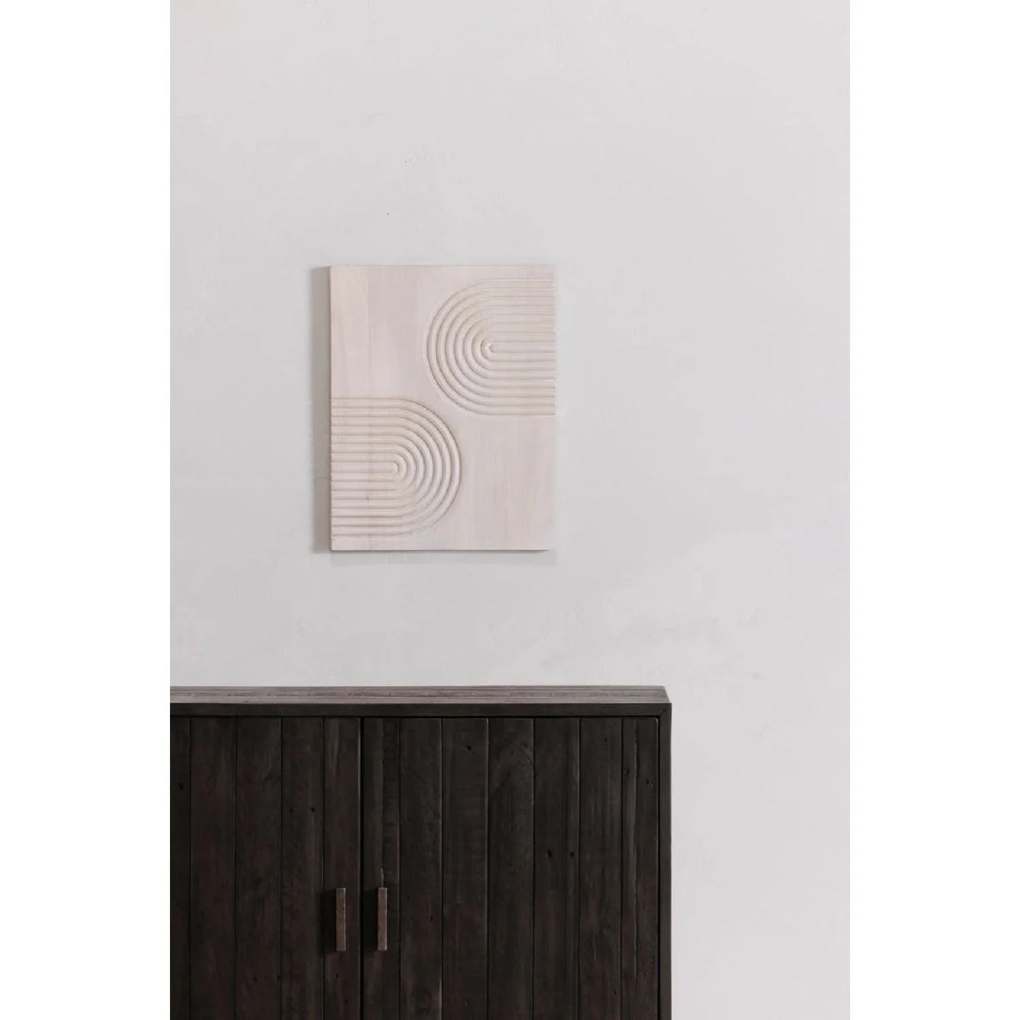 Luxury Modern Slatted Pine 2-Door Cabinet European Style for Villa