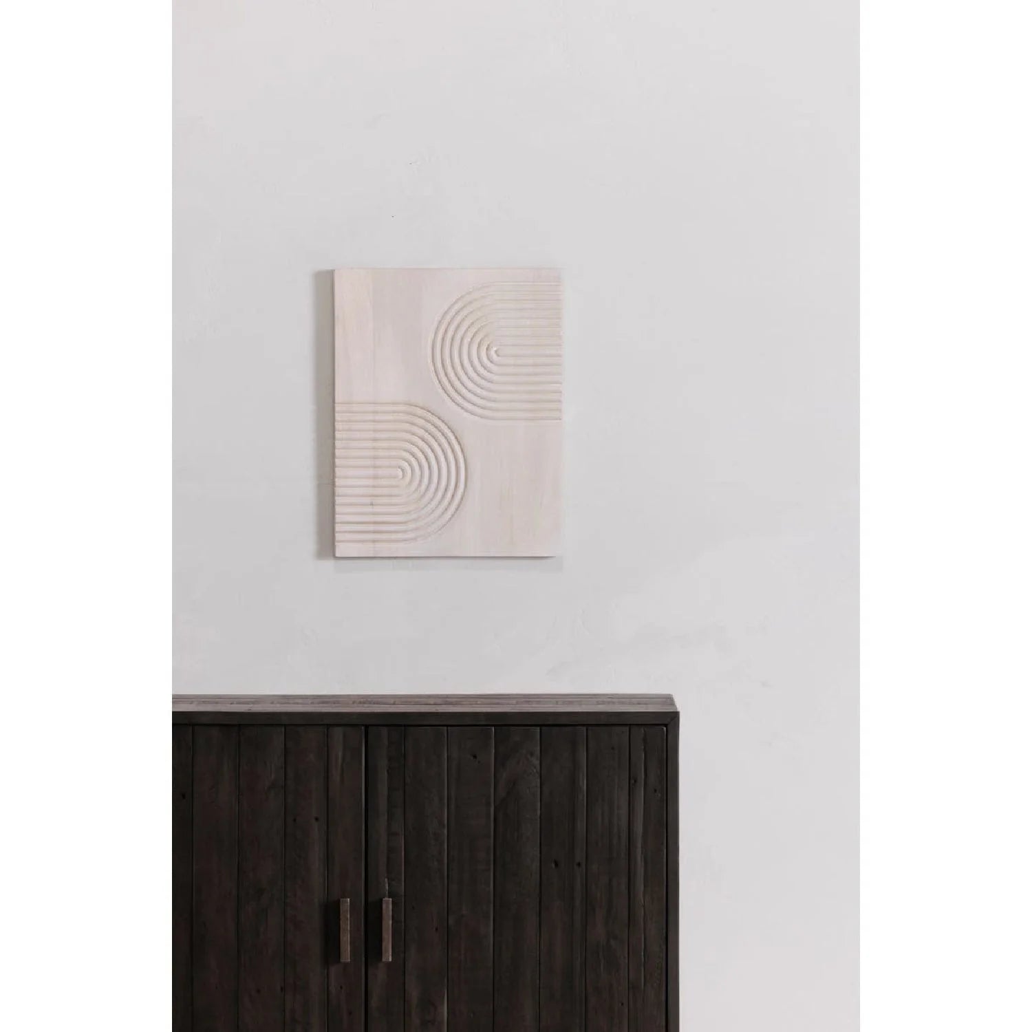 Luxury Modern Slatted Pine 2-Door Cabinet European Style for Villa