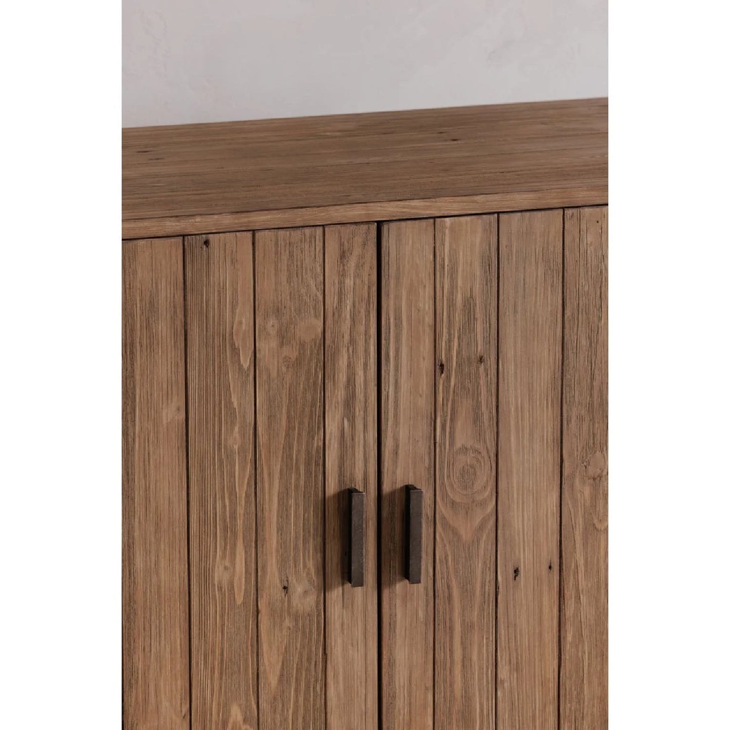 Luxury Modern Slatted Pine 2-Door Cabinet European Style for Villa