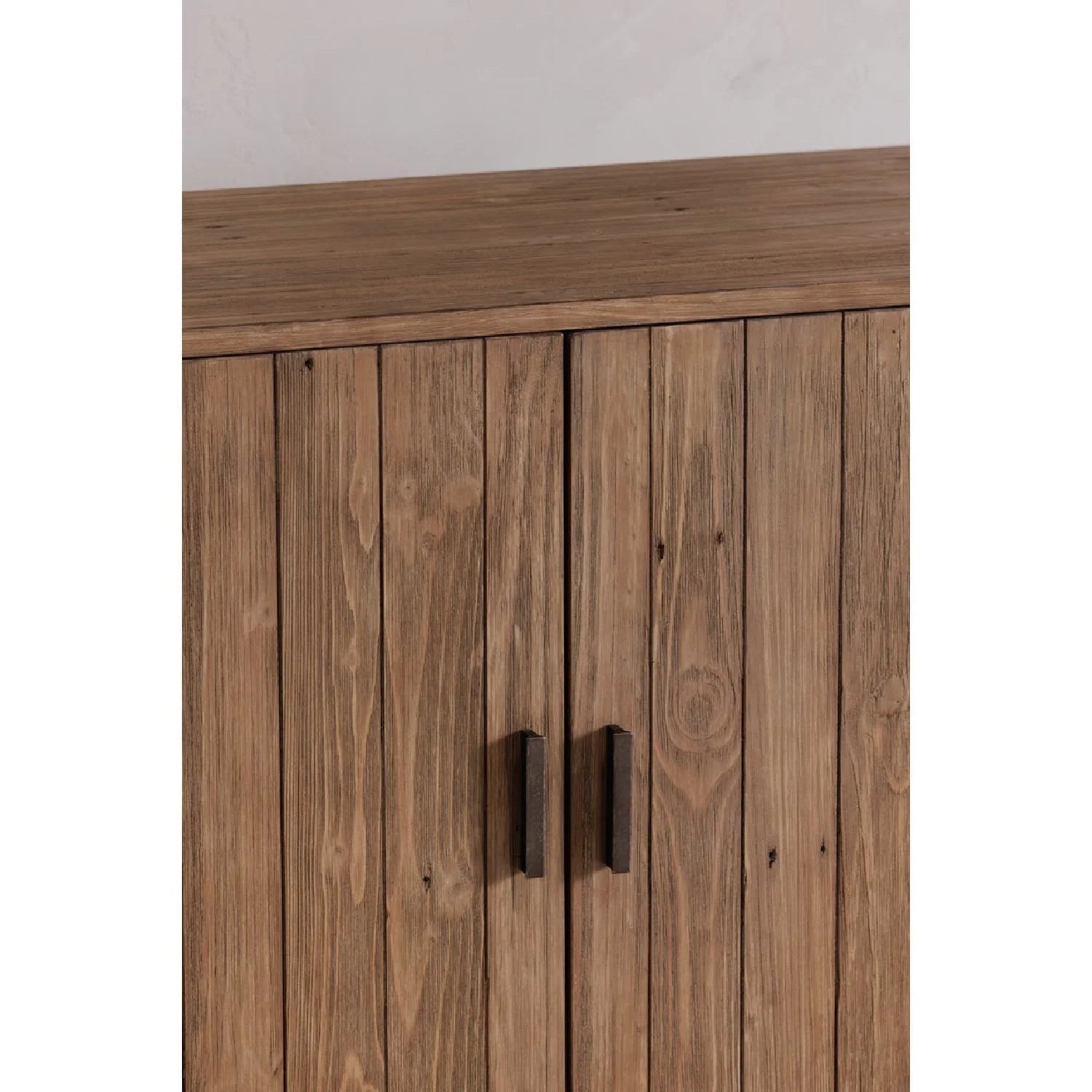 Luxury Modern Slatted Pine 2-Door Cabinet European Style for Villa