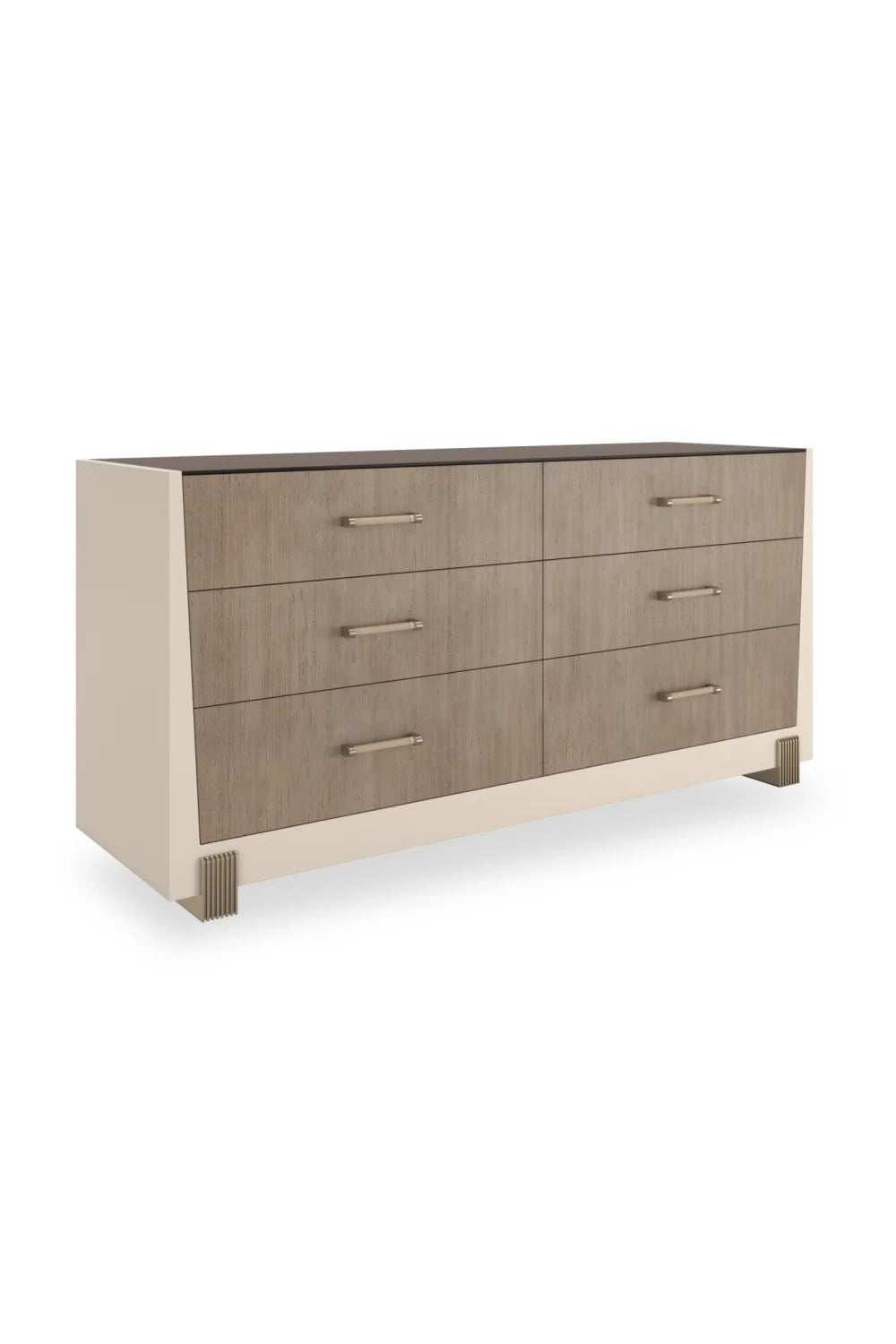 Luxury Modern Smoked Bronze Glass Dresser European Style for Villa